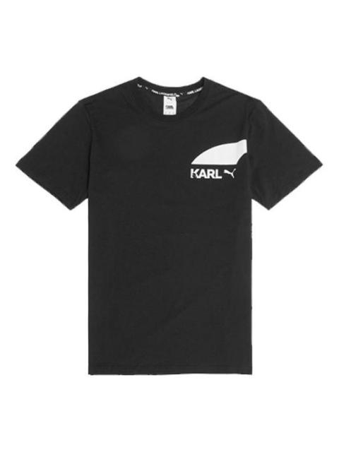 PUMA PUMA FENDI Crossover Round Neck Short Sleeve Black 595682-01