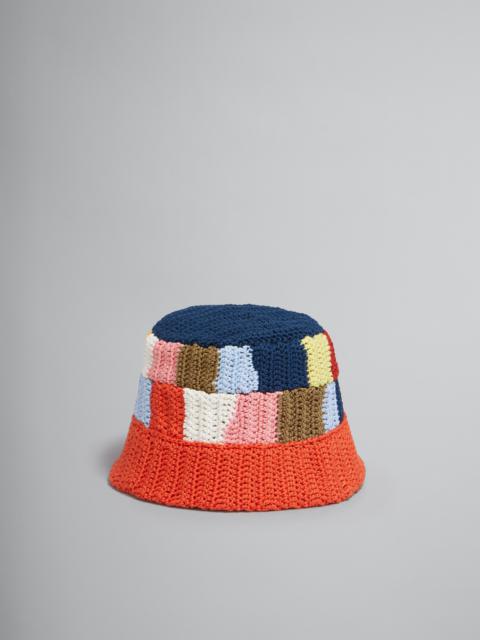 Marni MARNI X NO VACANCY INN - MULTICOLOUR COTTON-KNIT BUCKET HAT