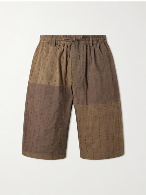 KARDO Milo Bandhani Straight-Leg Embroidered Cotton Drawstring Shorts