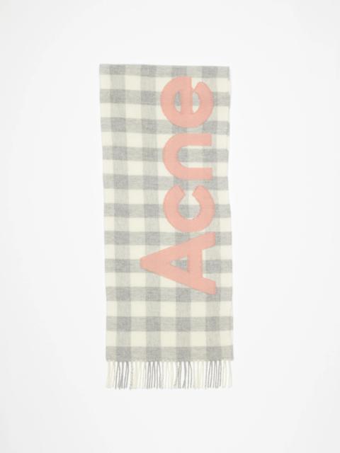 Acne Studios Check logo scarf - Grey/pink