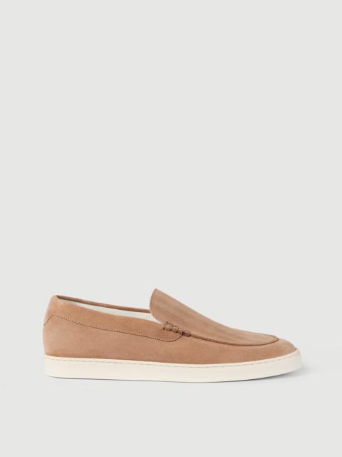Brunello Cucinelli Chevron-effect suede loafer sneakers
