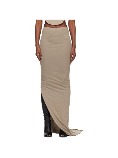 Rick Owens DRKSHDW Taupe Concordians Soft Edfu Maxi Skirt