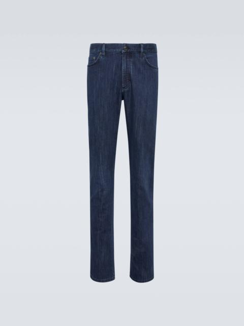 Mid-rise slim jeans