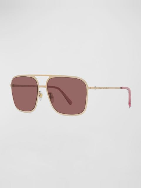 Stella McCartney Pilot Metal Alloy & Plastic Aviator Sunglasses
