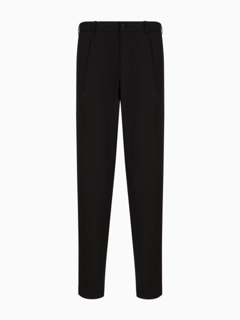 Single-pleat virgin wool trousers