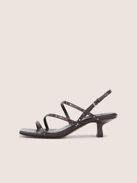 Vince Tania Studded Leather Kitten-Heel Sandal