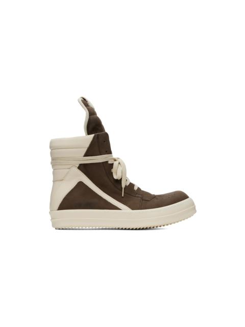 Rick Owens Brown & Off-White Porterville Geobasket Sneakers