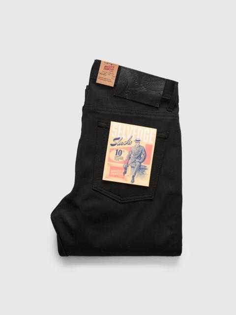 Naked & Famous 10oz Selvedge Slacks Black Twill - Weird Guy Fit