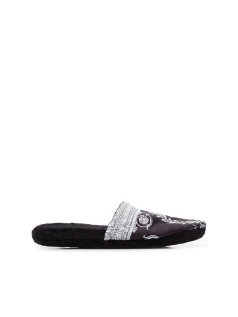 VERSACE Baroque-print cotton slippers