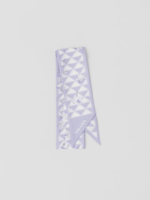 Printed twill scarf