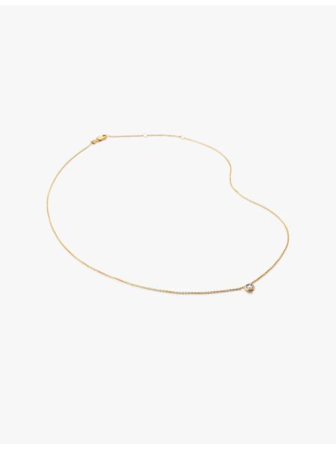 MONICA VINADER Solitaire 18ct Yellow Gold-Plated Vermeil Sterling-Silver And 0.06ct Lab-Grown Diamond Necklace