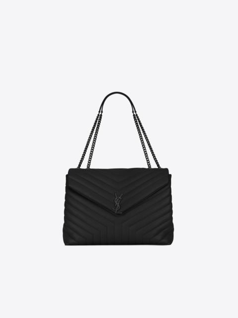 SAINT LAURENT loulou large chain bag in matelassé "y" leather