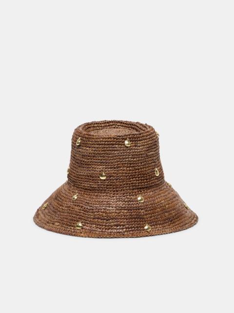 dolce vita STRAW CLOCHE WITH CHARMS BROWN