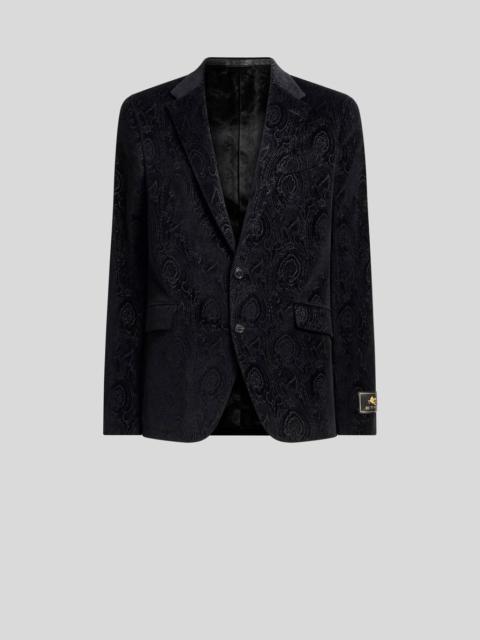 Etro SINGLE-BREASTED JACKET IN COTTON VELVET WITH ARNICA MOTIF