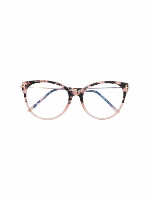 TOM FORD polished-effect cat-eye frame sunglasses