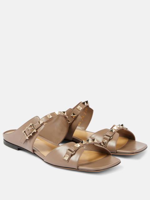 Rockstud leather sandals