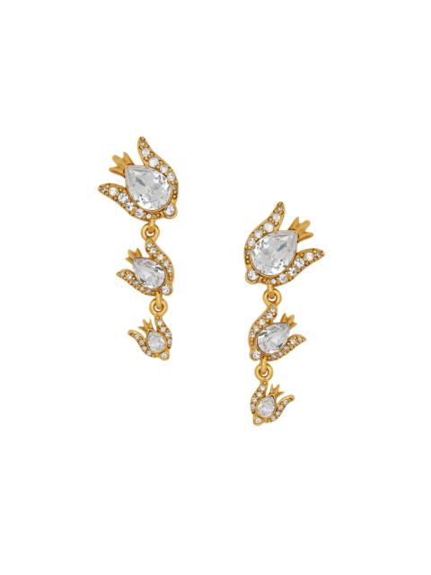 Oscar de la Renta Women's Goldtone & Glass Crystal Rose Triple-Drop Earrings - Crystal