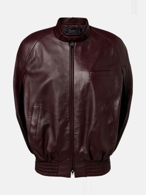 PHOEBE PHILO Caped leather bomber jacket