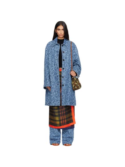 Dries Van Noten Blue Rondero Denim Coat