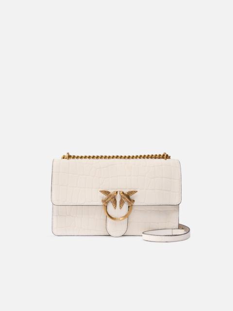 PINKO LOVE BAG ONE MEDIUM CROSSBODY BAG IN CROCODILE-PRINT LEATHER