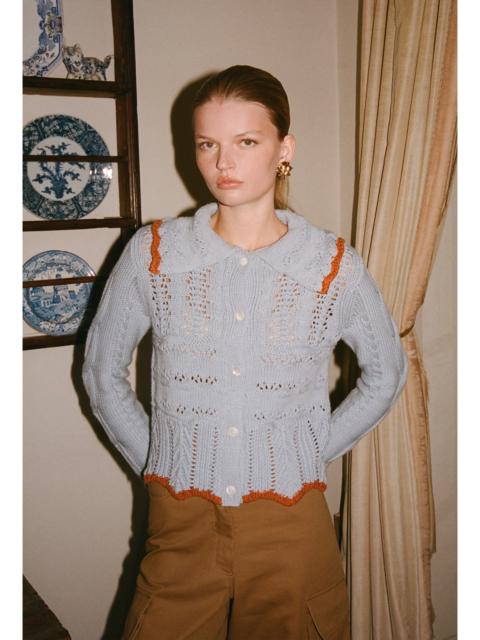 SHRIMPS Trixie Cardigan - China Blue/Rust