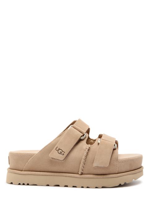 UGG UGG Women's Designer Goldenstar Suede Sand Flatform Sliders UK6