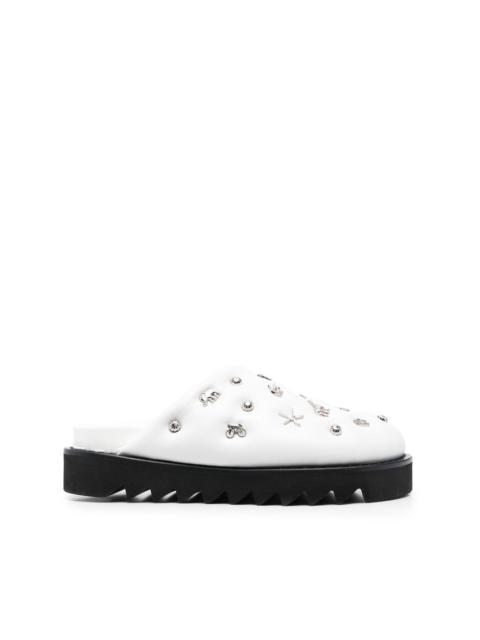 studded leather mules