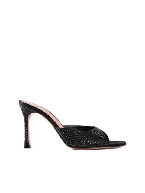 Amina Muaddi crystal-embellished heeled mules