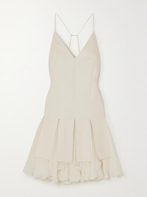 KHAITE Teagan Ruffled Voile And Twill Mini Dress