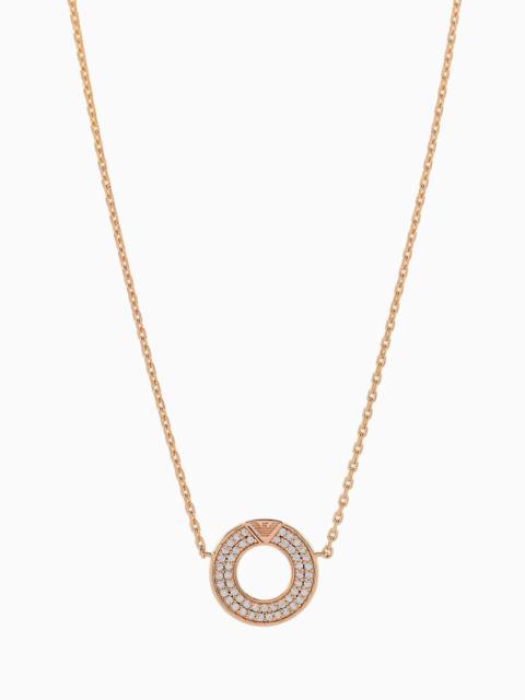 Rose Gold-Tone Sterling Silver Pendant Necklace