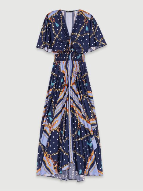 Satin-look patterned maxi dress