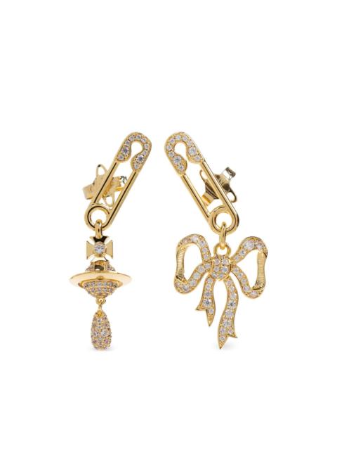 Vivienne Westwood safety-pin bow-pendant earrings