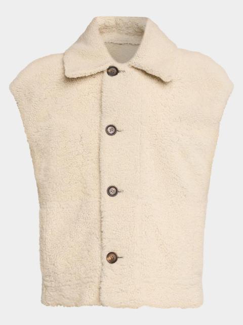 Brunello Cucinelli Reversible Suede & Lamb Shearling Vest