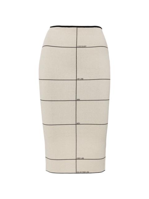 intarsia-knit high-waisted skirt