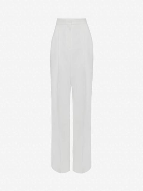 Alexander McQueen Women's Wide Leg Trousers in Soft White