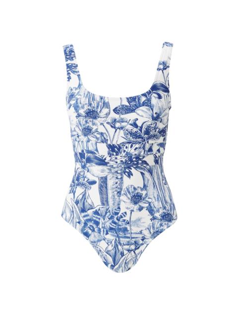 MELISSA ODABASH Women's High Summer Nevada Floral Toile One-Piece Swimsuit - Paloma