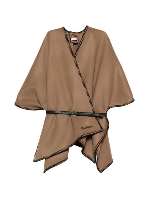Max Mara Max Mara Blanket-stitch Belted Poncho