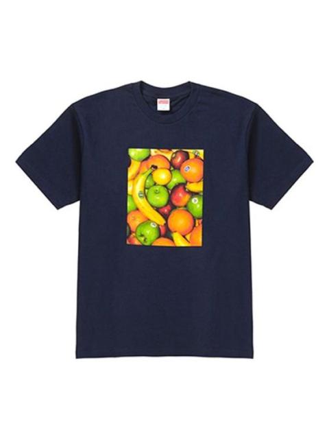 Supreme Supreme SS19 Fruit Tee Navy Printing Short Sleeve Unisex Navy Blue SUP-SS19-245