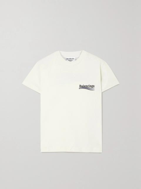 BALENCIAGA Embroidered Cotton-jersey T-shirt