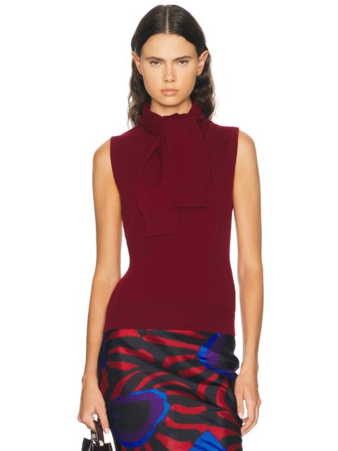AKNVAS Giorgia Cashmere Wool Blend Sleeveless Tie Knit Top