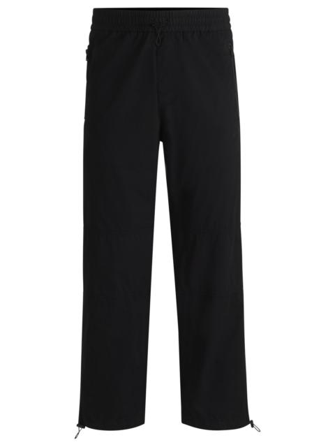 HUGO REGULAR-FIT TROUSERS IN PAPER-TOUCH COTTON