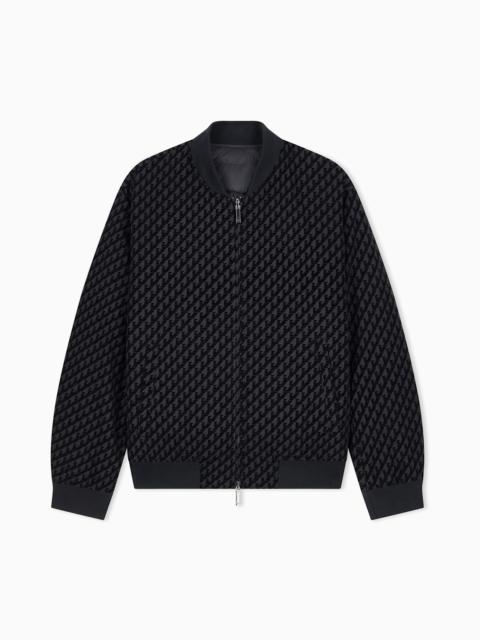 EMPORIO ARMANI DOWN JACKET IN ALL-OVER FLOCKED NYLON WITH A REGULAR FIT