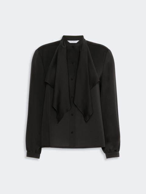 Max Mara LECCIO Ruffled silk charmeuse shirt - BLACK