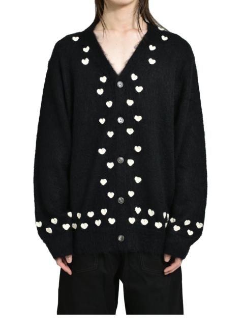 TAKAHIROMIYASHITA TheSoloist. HEART ATTACHED MOHAIR CARDIGAN / BLK