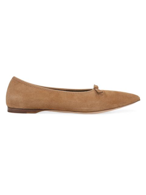 Favorite Daughter Women's Leah Bow-Detail Suede Ballet Flats - Brown Sugar
