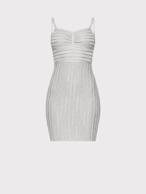 HERVE LEGER LUREX EYELASH SWEETHEART DRESS