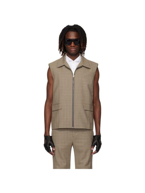 ERNEST W. BAKER Brown Sleeveless Tailored Jacket Vest