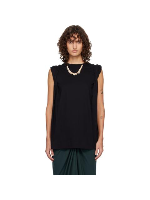 Dries Van Noten Black Loose Sleeveless T-shirt