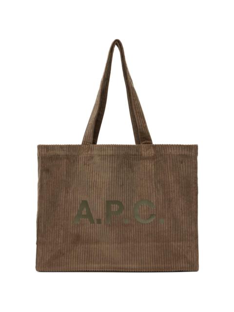 A.P.C. Taupe Diane Shopping Tote