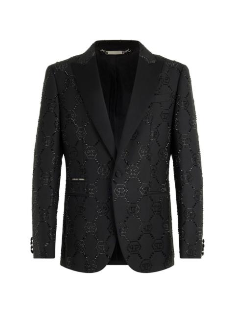 PHILIPP PLEIN monogram slim blazer